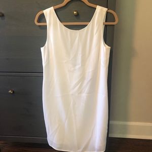 BCBGMaxazria White Dress with draped back
